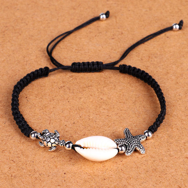 Beach shell braided bracelet