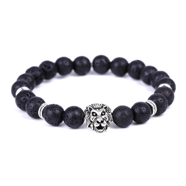 Lion's Head lava  bead bracelet