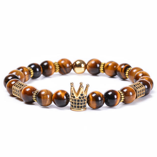 Crown Tigereye bead bracelet