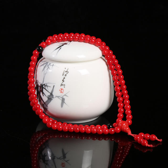 6mm 108 red jade beads buddha bracelet