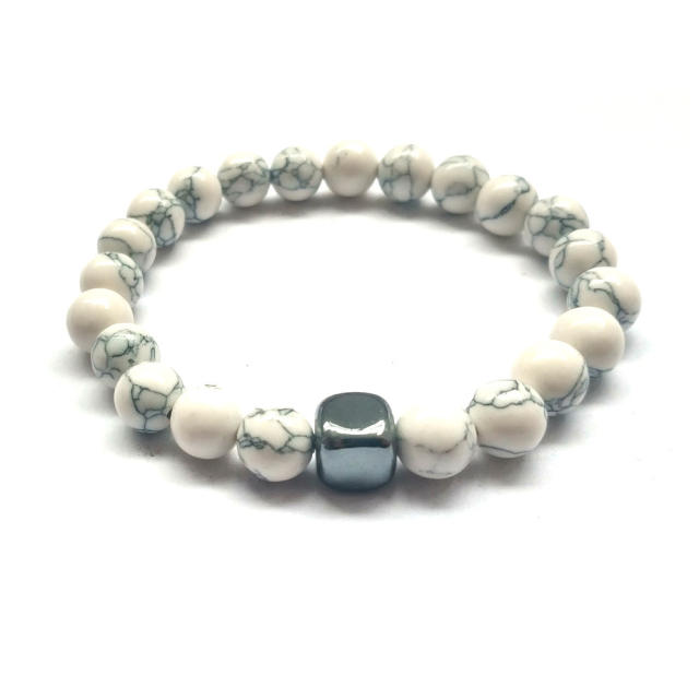 Natural stone turquoise beads couple bracelet