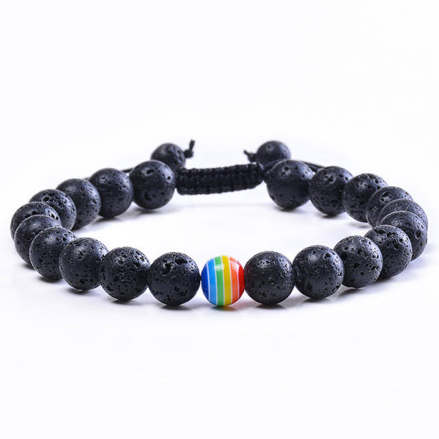 Turquoise lava Tigereye bead bracelet