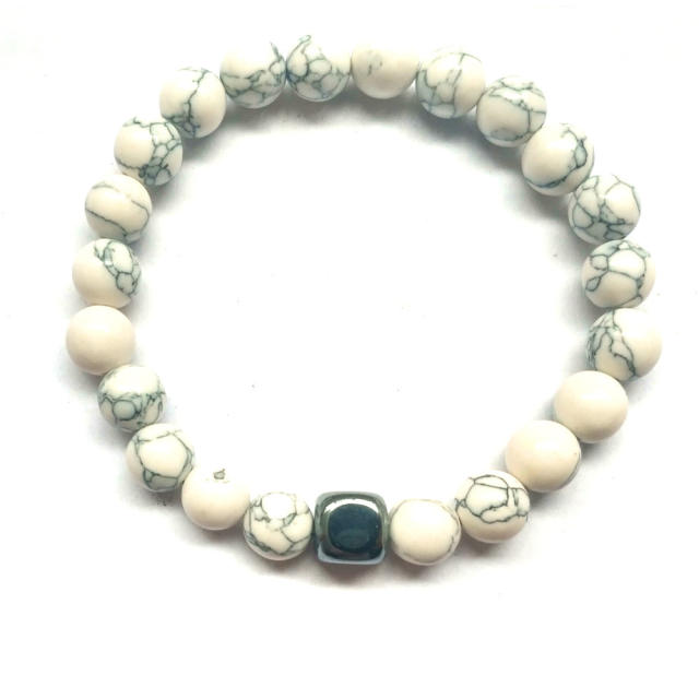 Natural stone turquoise beads couple bracelet