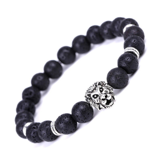 Lion's Head lava  bead bracelet