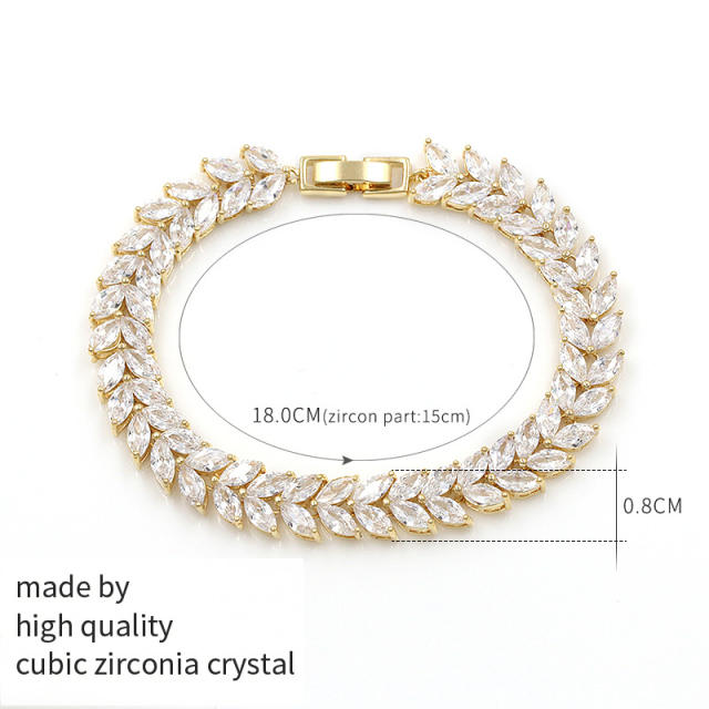 AAA cubic zircon wedding bracelet