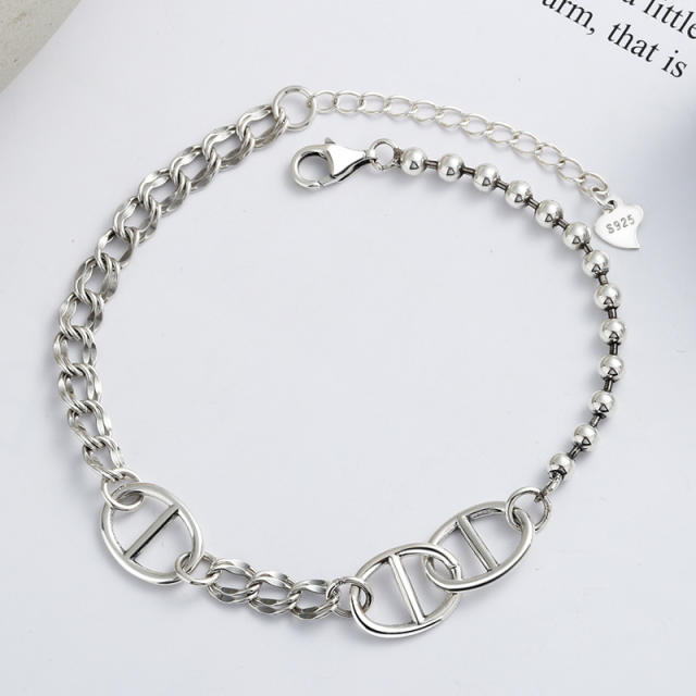 S925 sterling silver chain bracelet