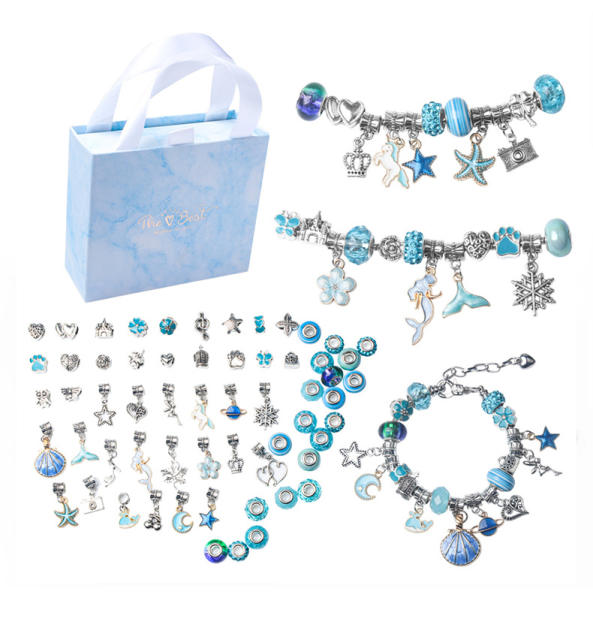 Colored crystal beds kids diy bracelet set