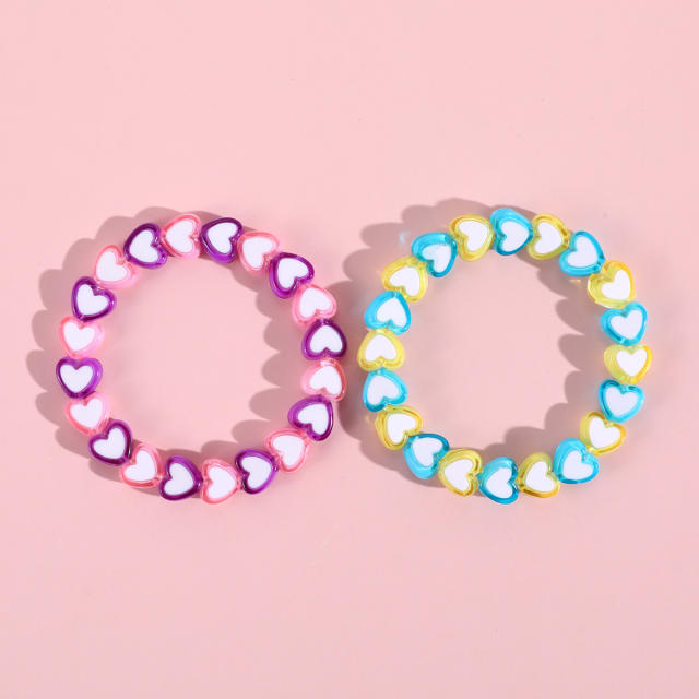 Acrylic heart cute children bracelet