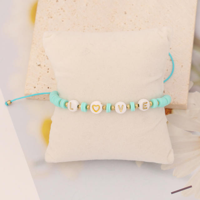 Personality boho heishi beads shell bracelet