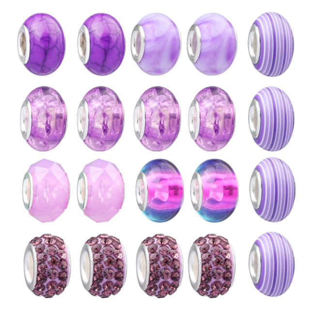 Purple color diy kids bracelet set