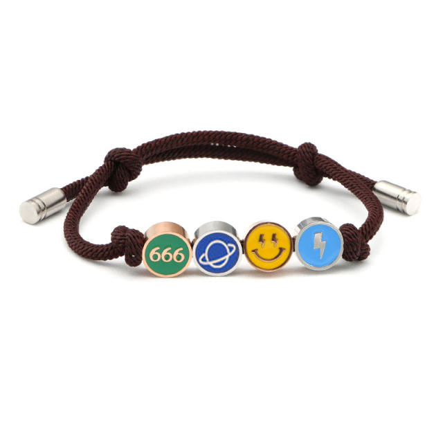 Lucky smile face adjustable couple bracelet