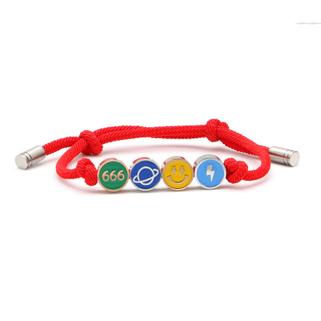 Lucky smile face adjustable couple bracelet