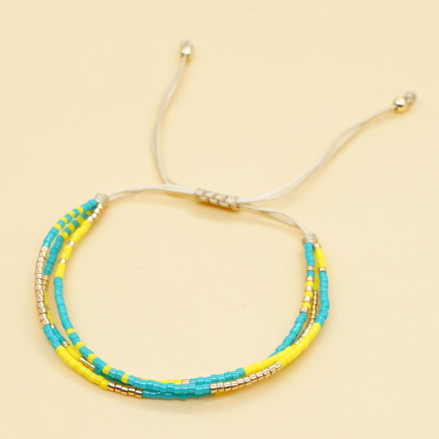 Boho miyuki beads 3 layer bracelet