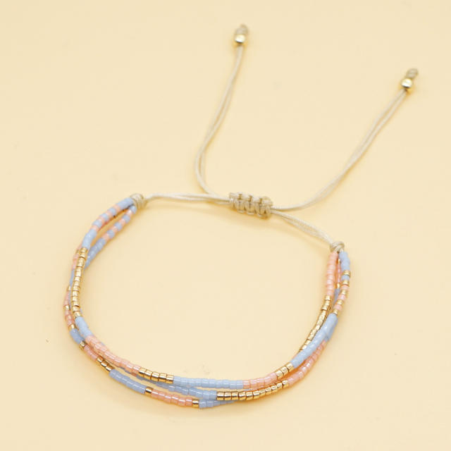 Boho miyuki beads 3 layer bracelet