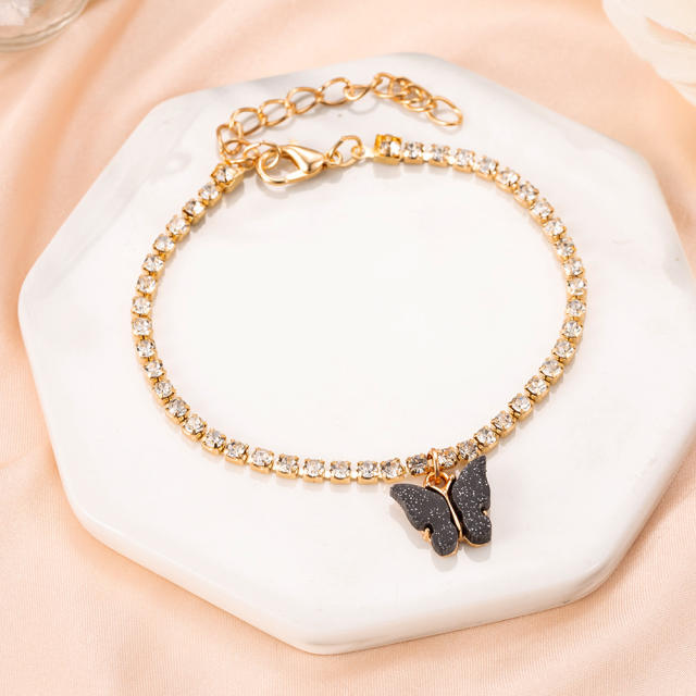 INS tennis chain butterfly charm bracelet