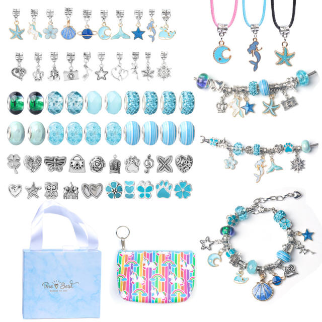 Amazon hot sale diy beads charm bracelet set gift box