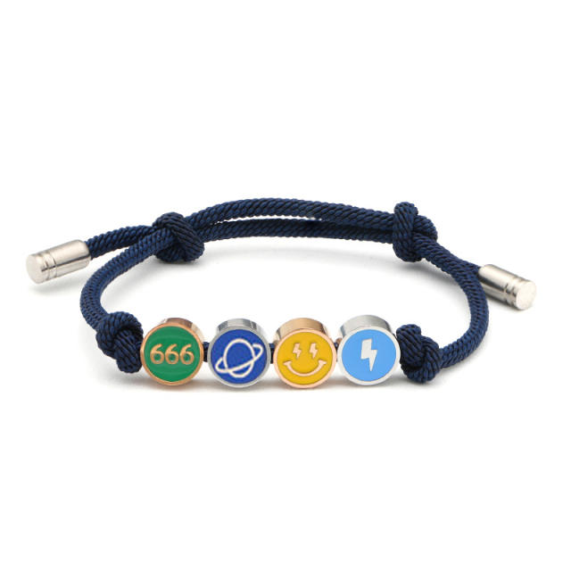 Lucky smile face adjustable couple bracelet