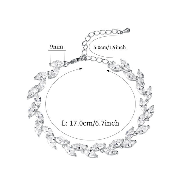 Luxury cubic zircon slide tennis bracelet