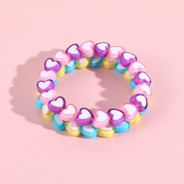 Acrylic heart cute children bracelet