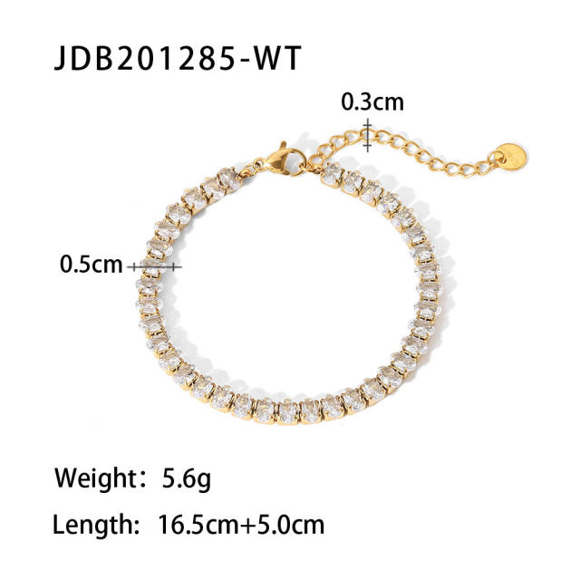 18KG stainless steel tennis chain bracelet