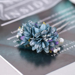 Color flower pearl hair pins