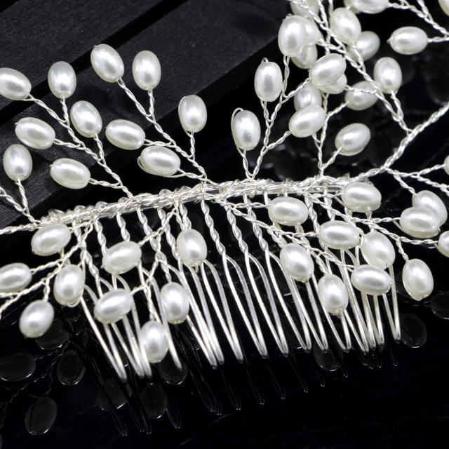 New bridal handmade pearl hair comb