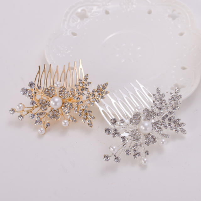 Luxury full Diamond Pearl bridal hair comb