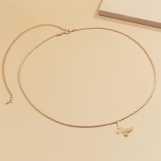 Hiphop butterfly charm waist chain