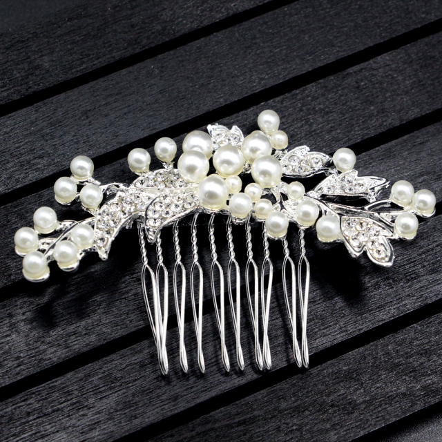 Fashion Diamond Pearl bridal hair comb