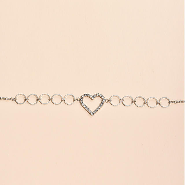Sexy diamond heart waist chain