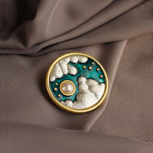 Starry sky dripping pearl brooch