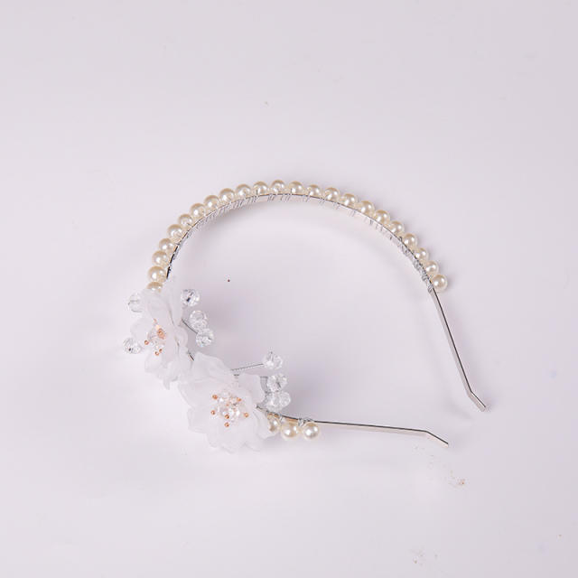Bloom flower pearl headband