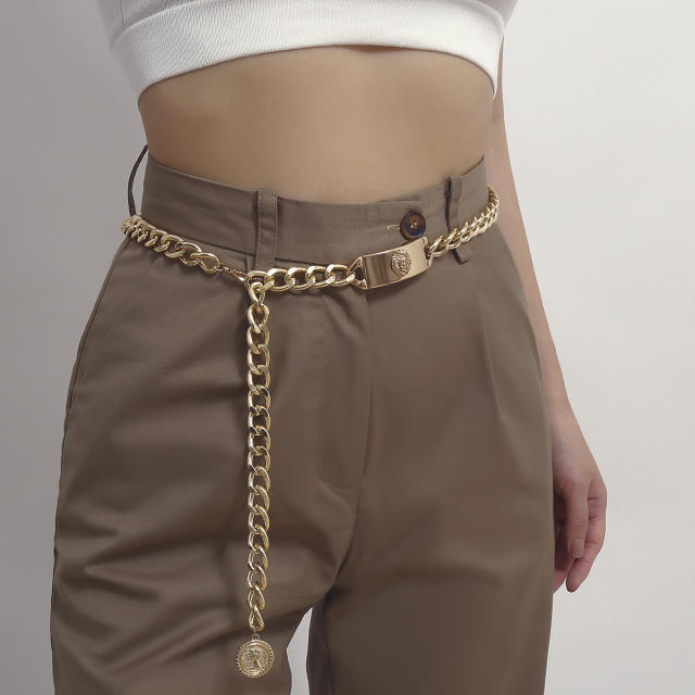 Vintage metal chain waist chain