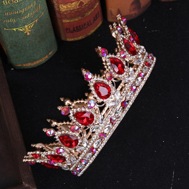 Color crystal diamond crown headband