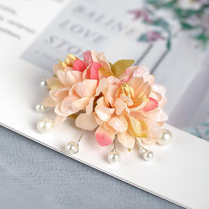 Color flower pearl hair pins