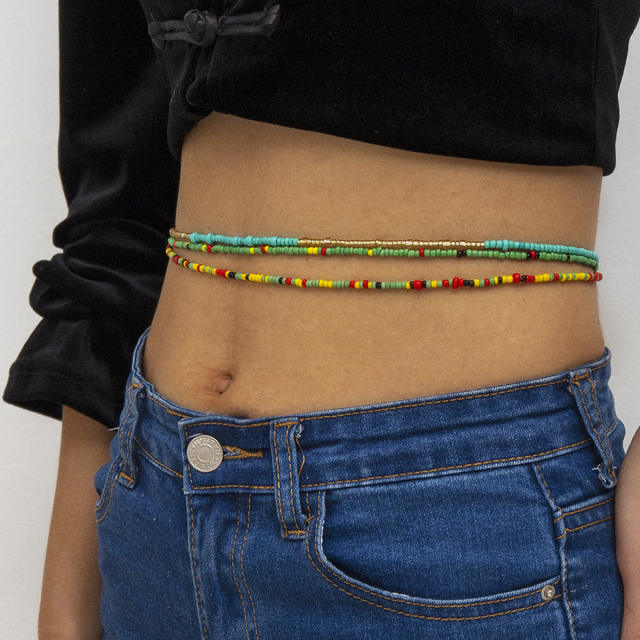 Boho seed beads waist chain