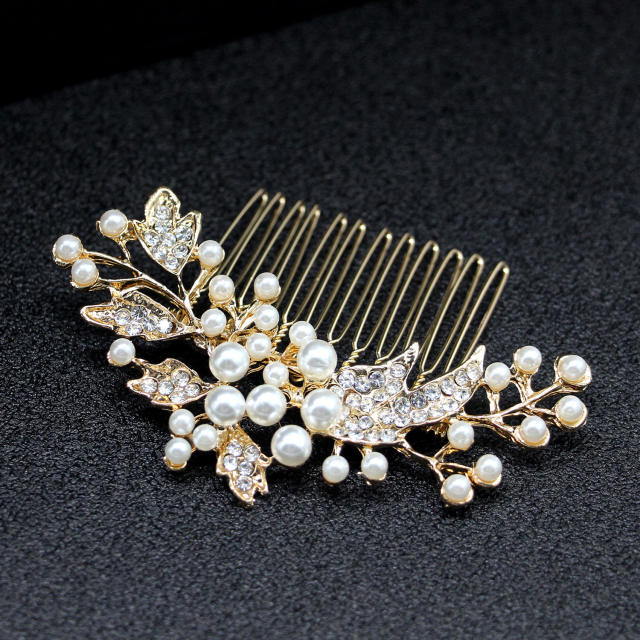 Fashion Diamond Pearl bridal hair comb