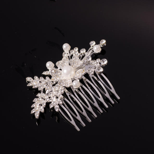 Luxury full Diamond Pearl bridal hair comb