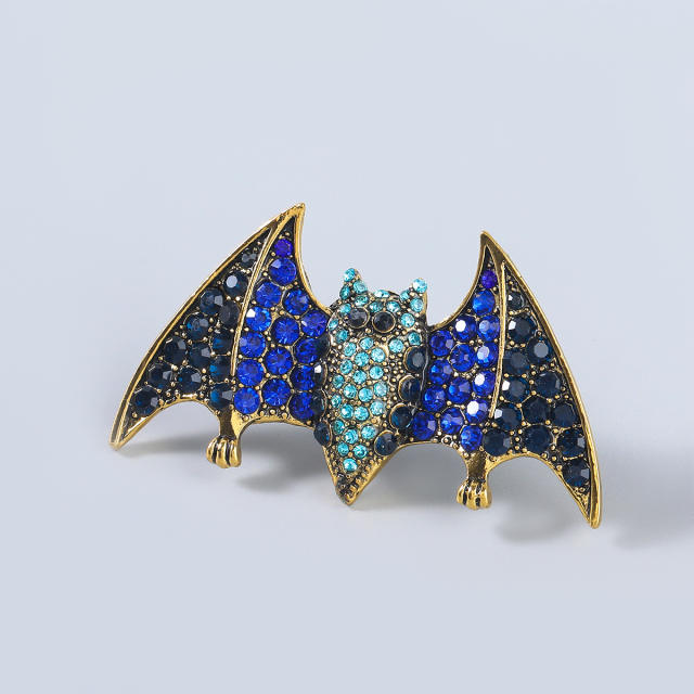 Diamond bat halloween brooch