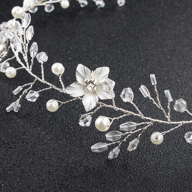 Crystal beads bridal hair vines