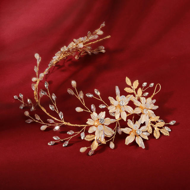 Crystal flower bridal hair vines