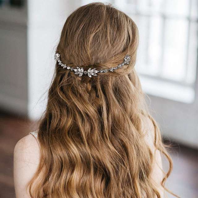 Crystal beaded bridal hair vines