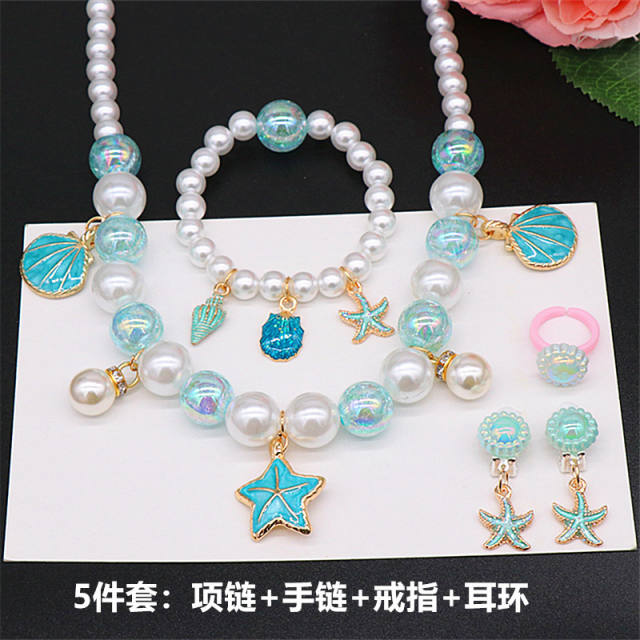 Baby girl faux pearl jewelry set