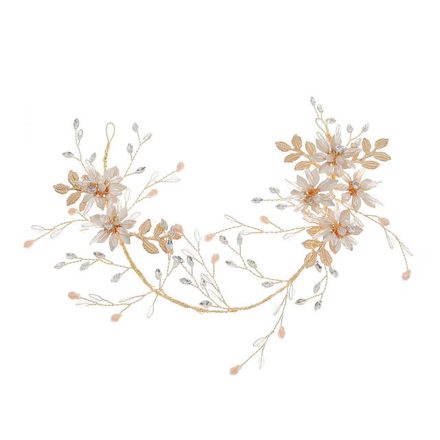 Crystal flower bridal hair vines