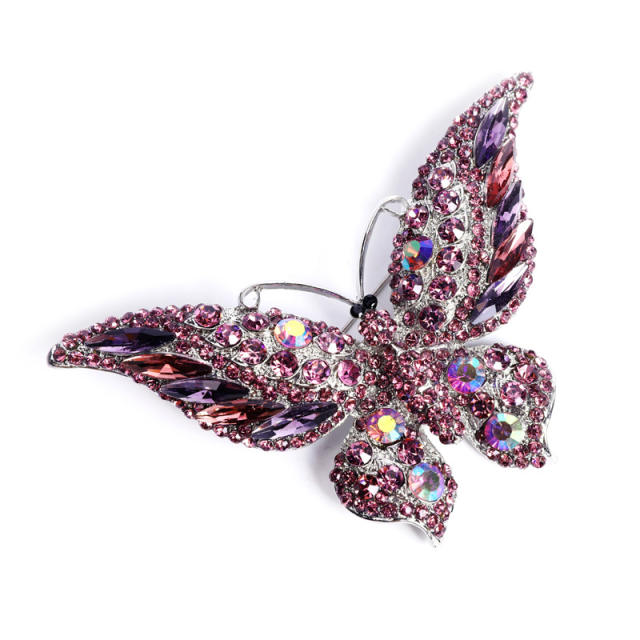 Color diamond butterfly brooch