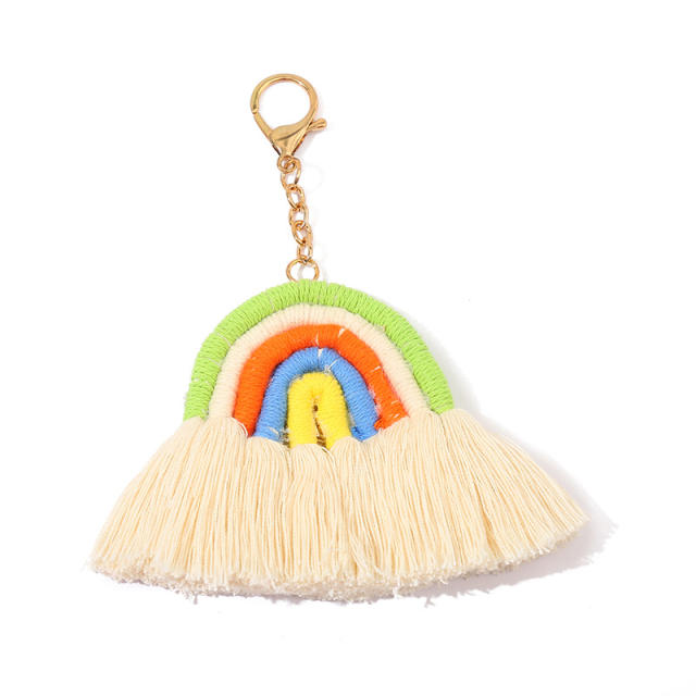 Rainbow tassel keychain