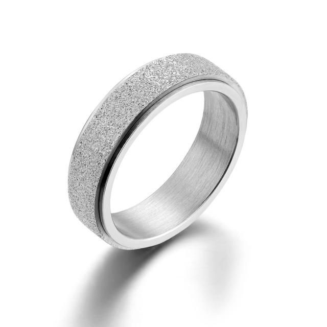 Titanium steel frosted rotatable ring