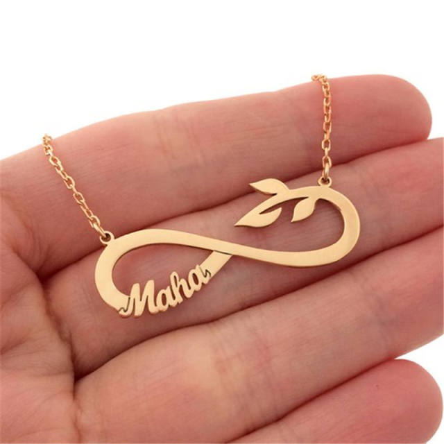 Stainless steel infinity symbol name necklace