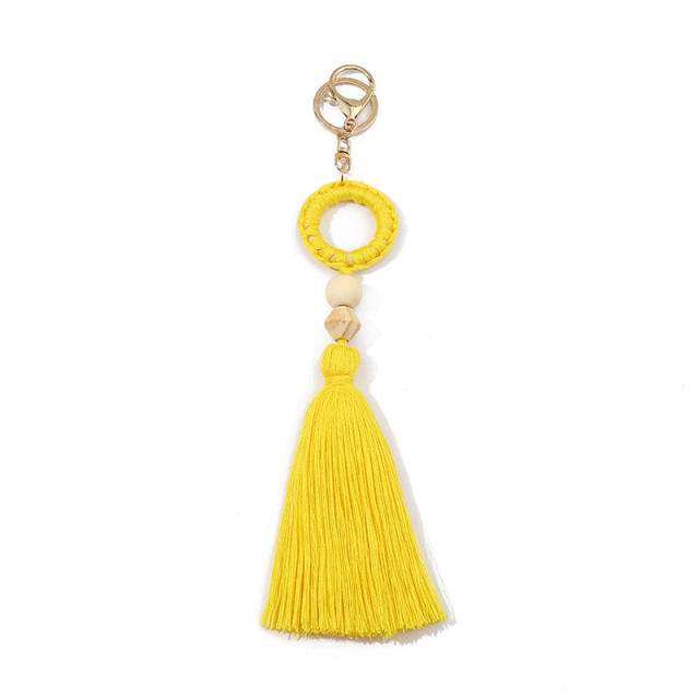 Solid color tassel keychain