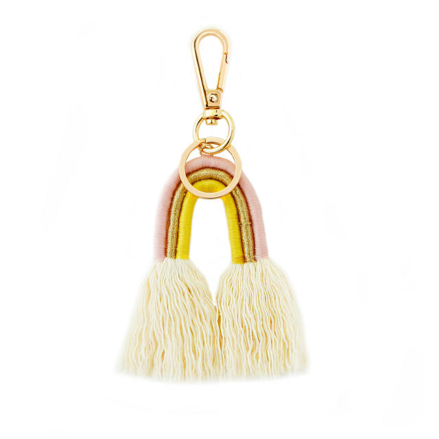 Creative handmade tassel rainbow keychain